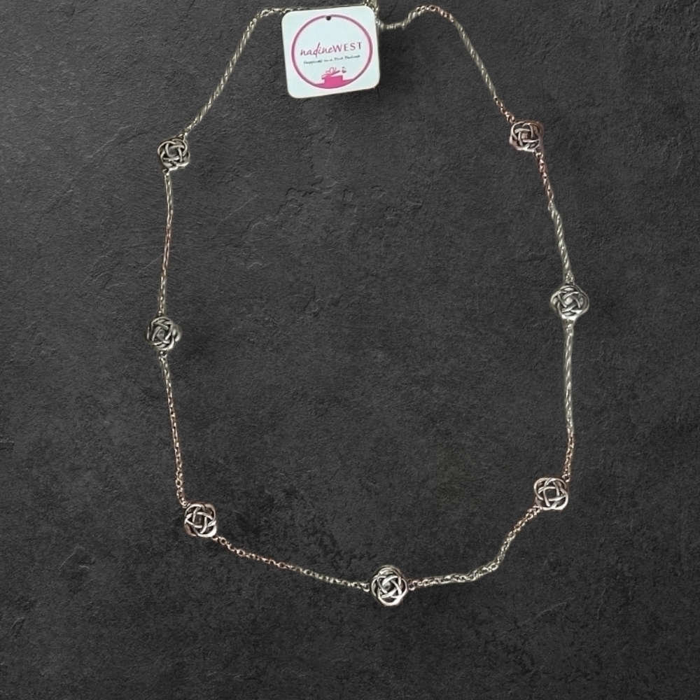 NWT Nadine West Silver Celtic Knot Layering Chain Necklace ~36"